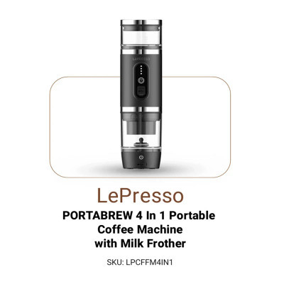 قهوهساز قابلحمل ۴ کاره لپرسو مدل LePresso LPCFFM4IN1 با کف ساز شیر