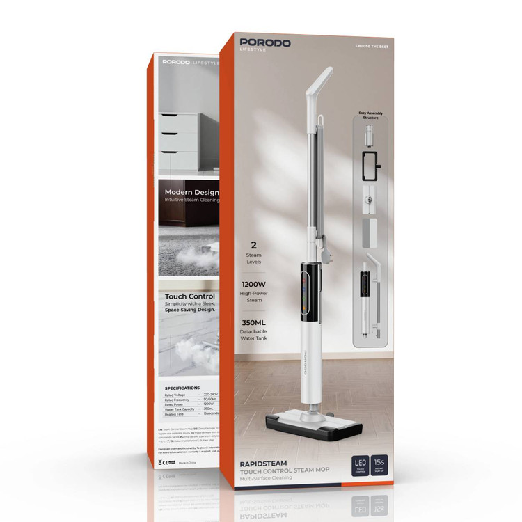 تیشور بخارشور پرودو مدل RapidSteam با کنترل لمسی، توان 1200 وات و مخزن آب 350 میلیلیتری(PDLFSTD21BK)