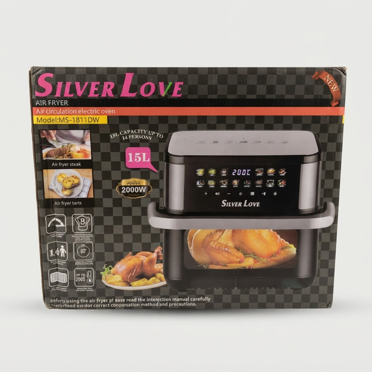 سرخکن بدون روغن (ایرفرایر) ۲۰۰۰ وات سیلور لاو مدل MS-1811DW | ظرفیت ۱۵ لیتر مناسب برای ۱۴ نفر